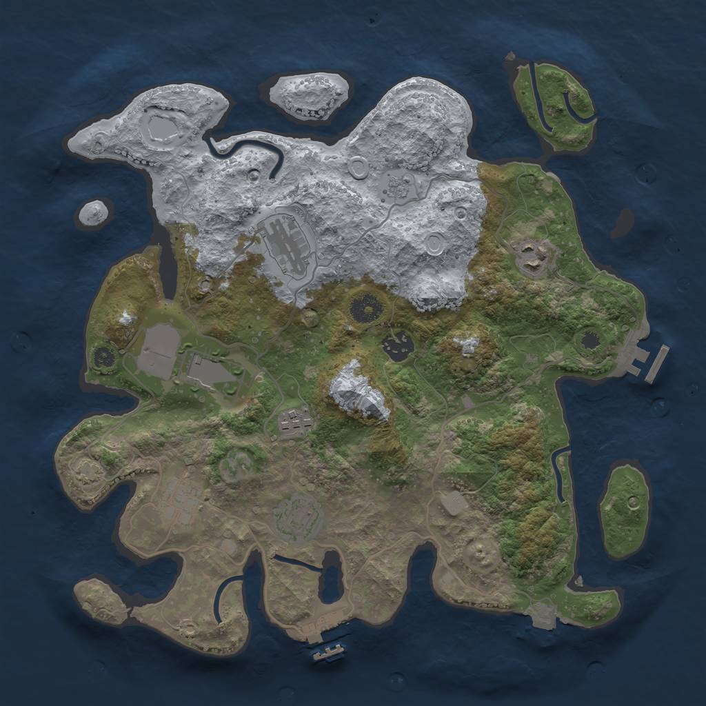 Rust Map: Procedural Map, Size: 3500, Seed: 1721442092, 14 Monuments