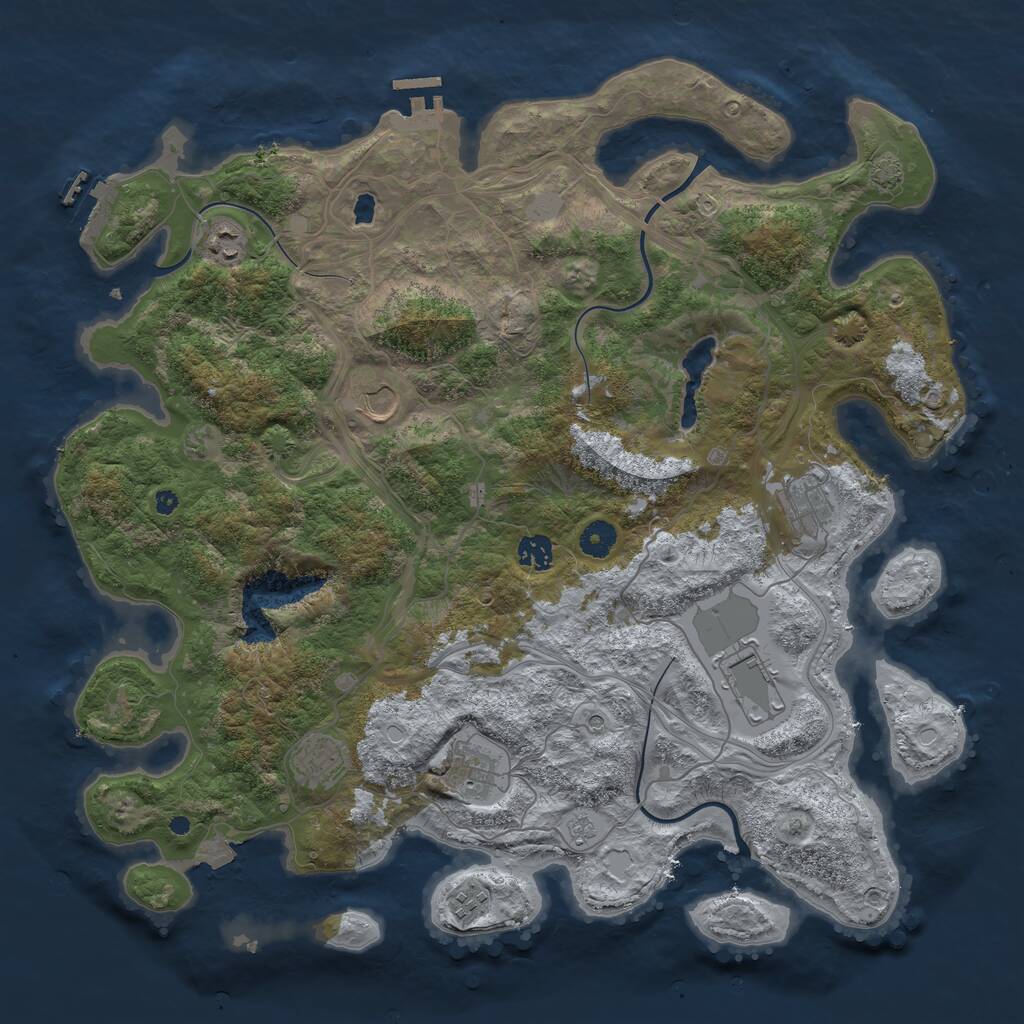 Rust Map: Procedural Map, Size: 4250, Seed: 327837887, 14 Monuments
