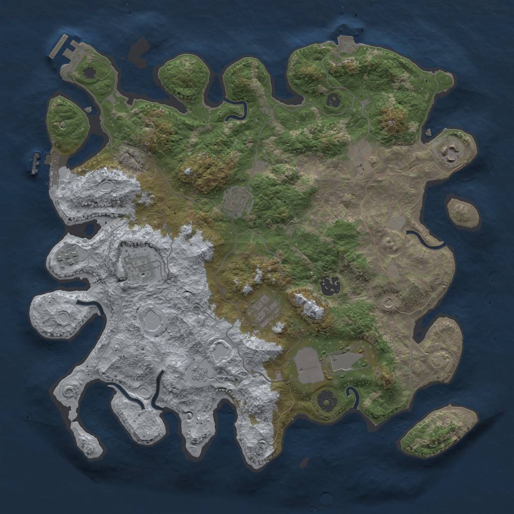 Rust Map: Procedural Map, Size: 3750, Seed: 291767, 16 Monuments