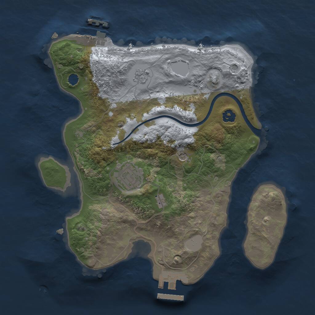 Rust Map: Procedural Map, Size: 2400, Seed: 70006, 6 Monuments