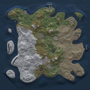 Thumbnail Rust Map: Procedural Map, Size: 3500, Seed: 1169395911, 17 Monuments