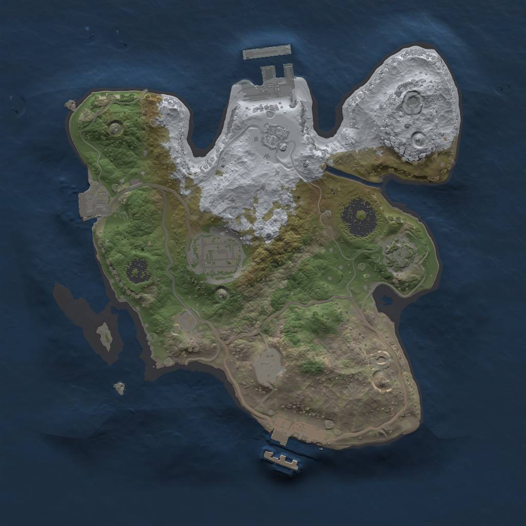 Rust Map: Procedural Map, Size: 2200, Seed: 1488, 8 Monuments