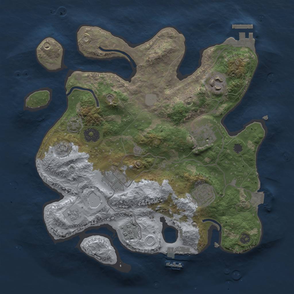 Rust Map: Procedural Map, Size: 2850, Seed: 674798768, 12 Monuments