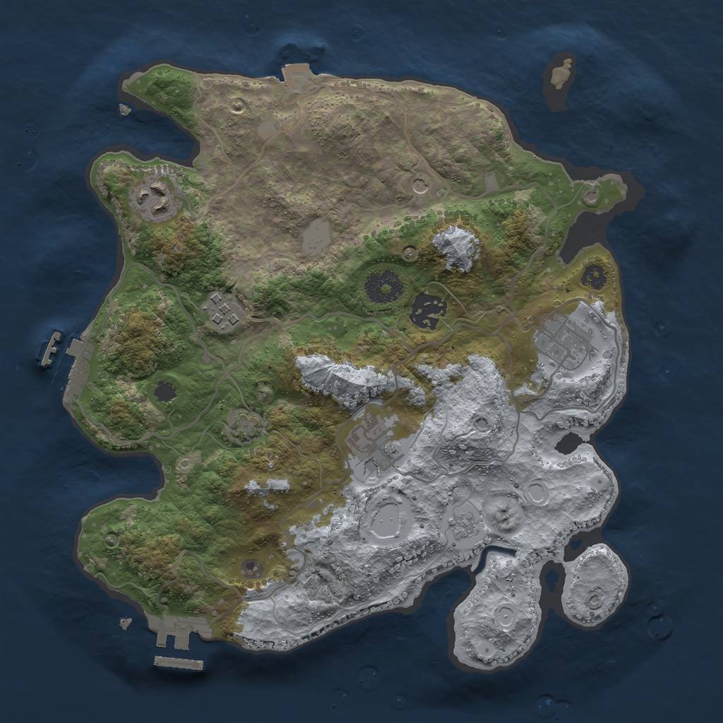 Rust Map: Procedural Map, Size: 3000, Seed: 1898132949, 13 Monuments