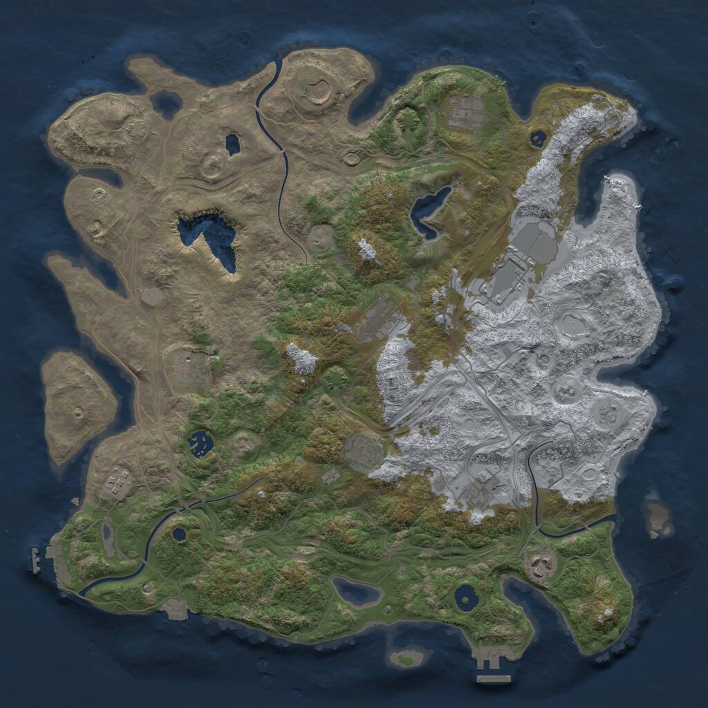Rust Map: Procedural Map, Size: 4250, Seed: 2083141197, 16 Monuments