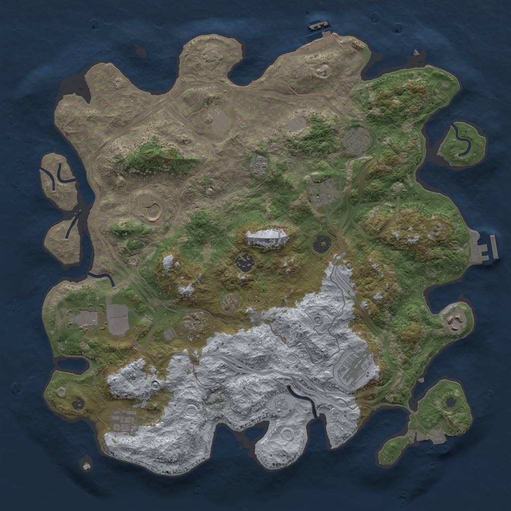 Rust Map: Procedural Map, Size: 4250, Seed: 1450823431, 19 Monuments