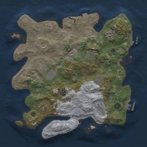 Thumbnail Rust Map: Procedural Map, Size: 3500, Seed: 428989978, 17 Monuments