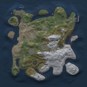 Thumbnail Rust Map: Procedural Map, Size: 3000, Seed: 27052, 12 Monuments