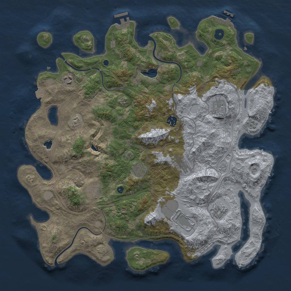 Rust Map: Procedural Map, Size: 4250, Seed: 2120817760, 15 Monuments