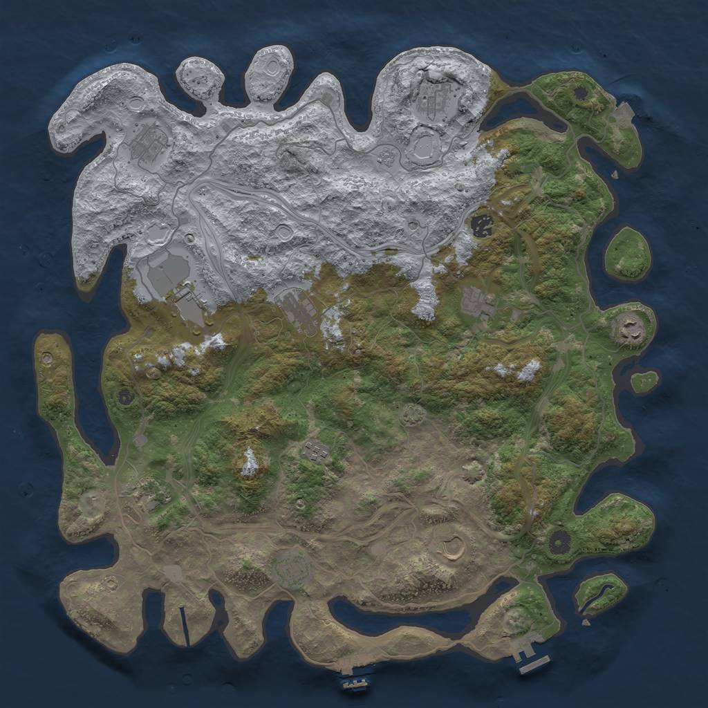 Rust Map: Procedural Map, Size: 4500, Seed: 465758585, 19 Monuments