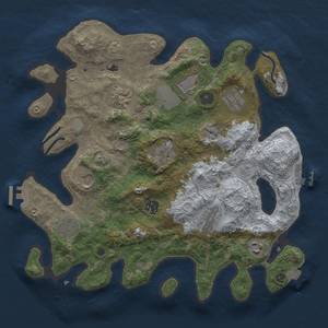 Thumbnail Rust Map: Procedural Map, Size: 3500, Seed: 1325757792, 17 Monuments