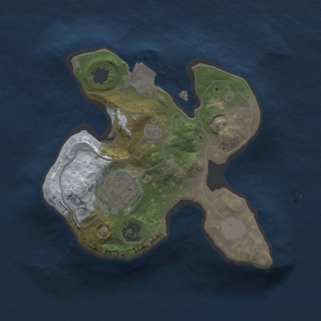 Rust Map: Procedural Map, Size: 1600, Seed: 1864043753, 4 Monuments