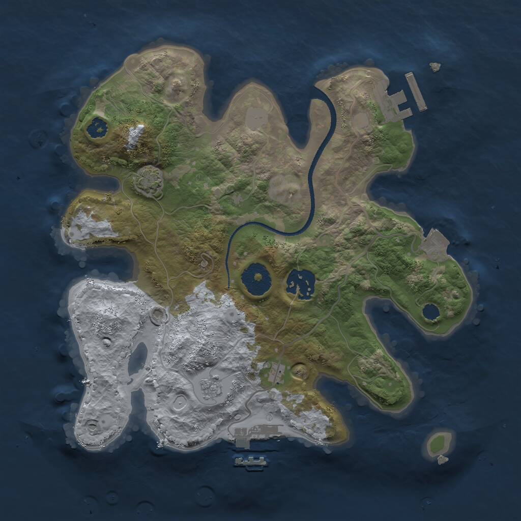 Rust Map: Procedural Map, Size: 2600, Seed: 8003, 6 Monuments