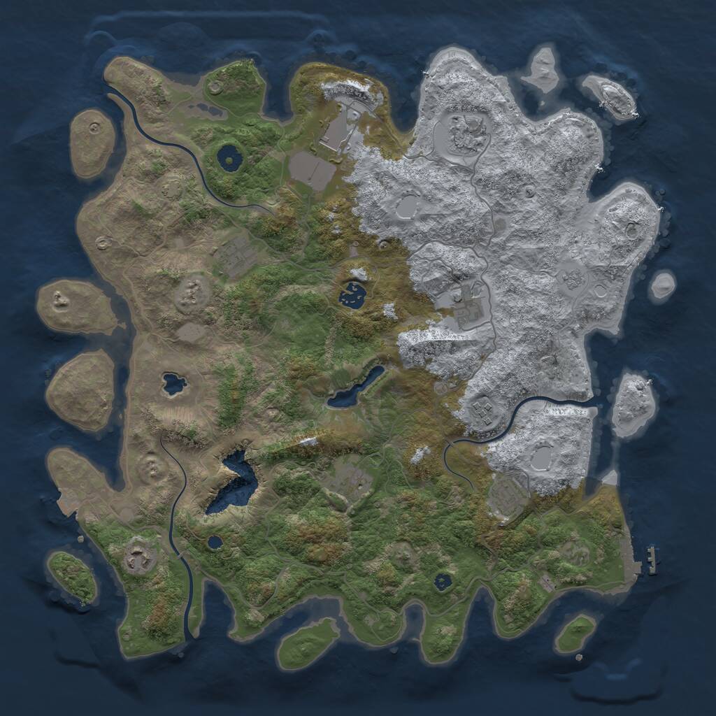 Rust Map: Procedural Map, Size: 4200, Seed: 82286, 13 Monuments