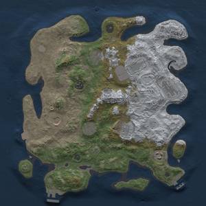 Thumbnail Rust Map: Procedural Map, Size: 3500, Seed: 107191309, 16 Monuments