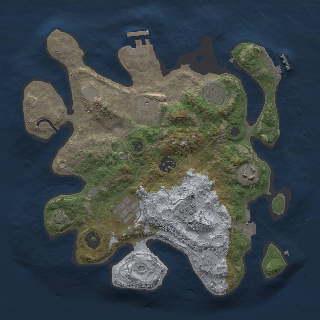 Rust Map: Procedural Map, Size: 3000, Seed: 69383, 14 Monuments