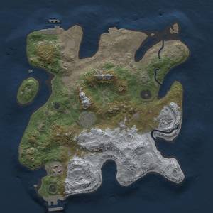 Thumbnail Rust Map: Procedural Map, Size: 3000, Seed: 21249, 11 Monuments