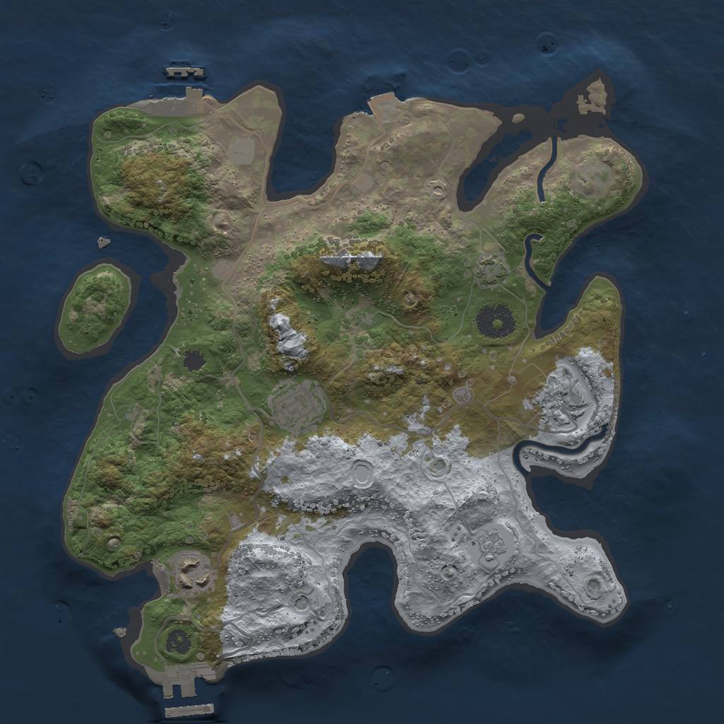 Rust Map: Procedural Map, Size: 3000, Seed: 21249, 11 Monuments