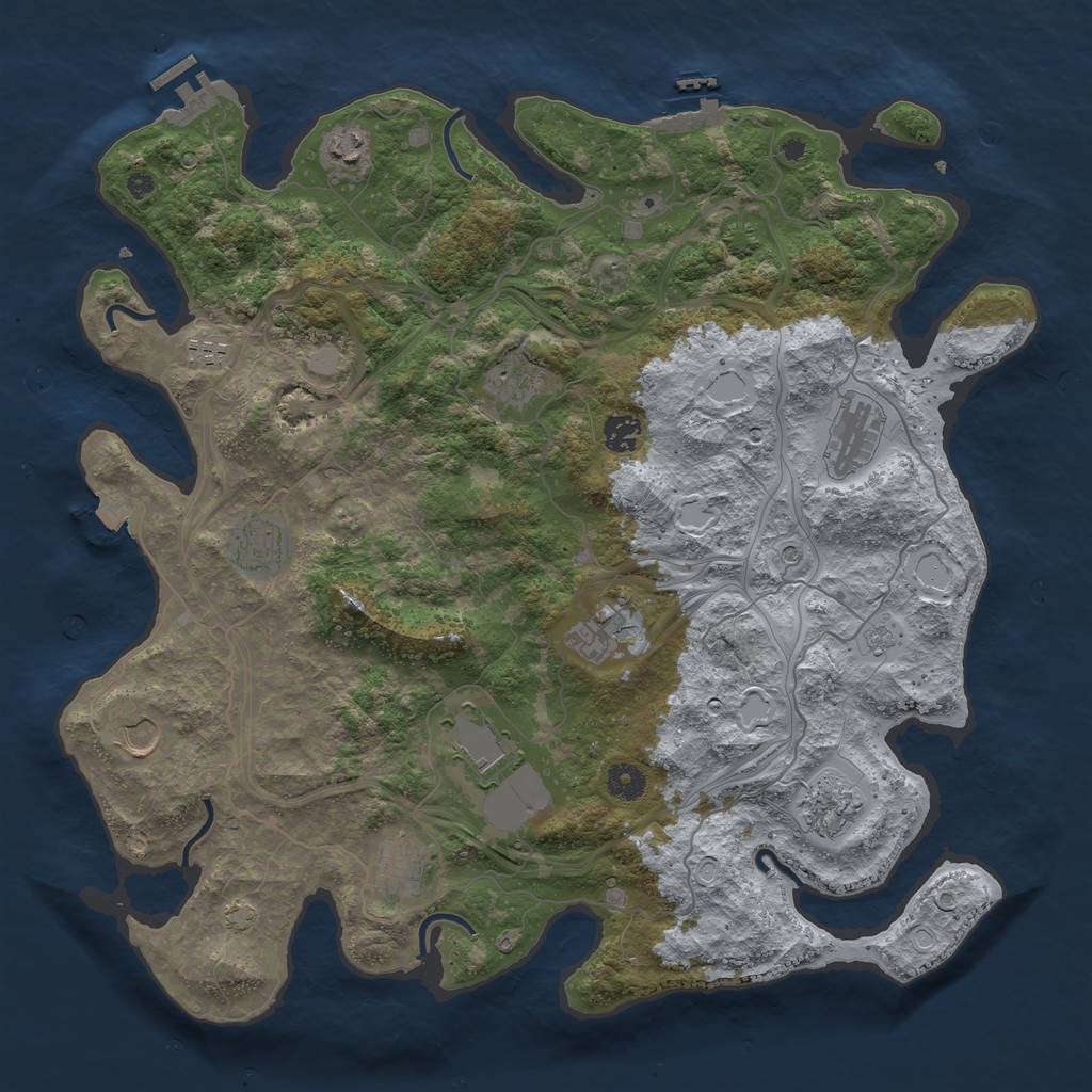 Rust Map: Procedural Map, Size: 4250, Seed: 48582045, 19 Monuments