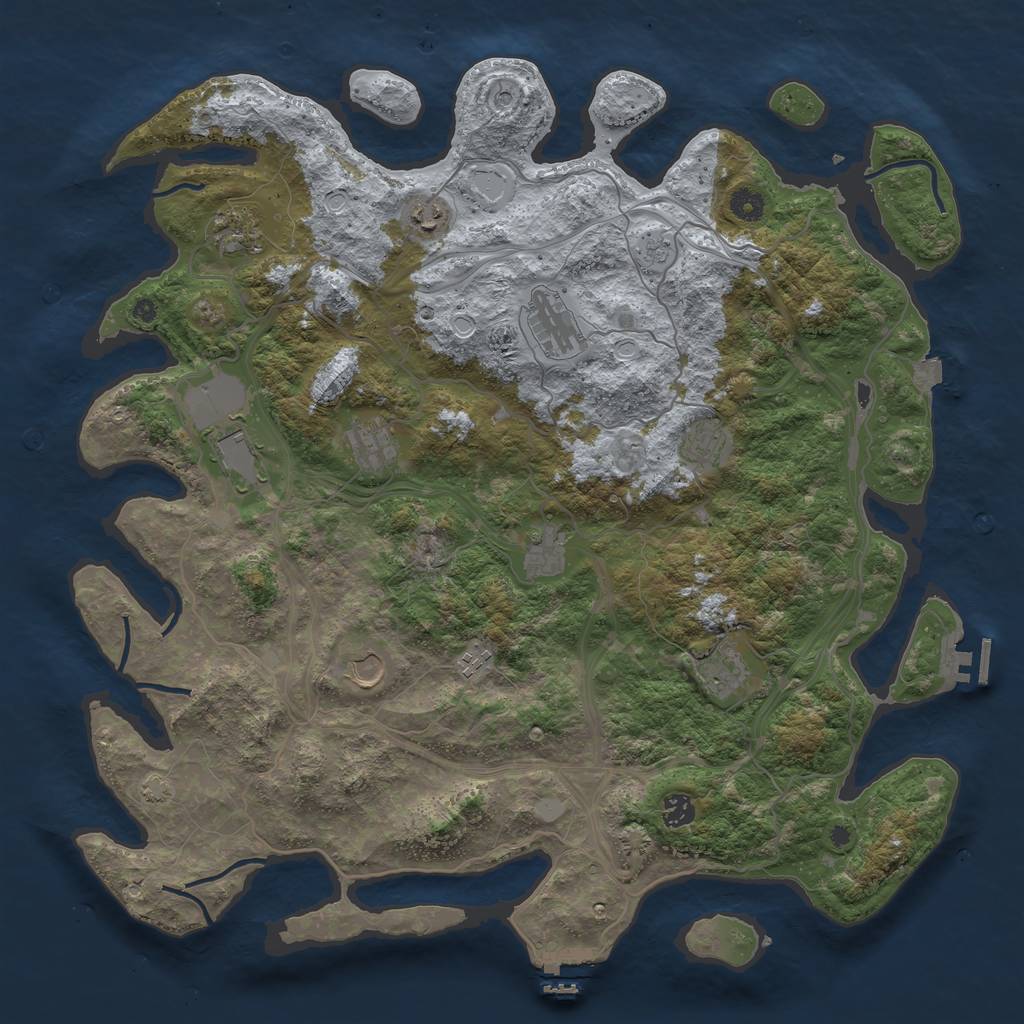 Rust Map: Procedural Map, Size: 4500, Seed: 239541, 19 Monuments