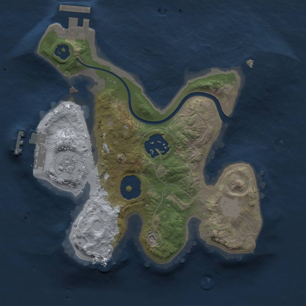 Rust Map: Procedural Map, Size: 2000, Seed: 94657945, 5 Monuments