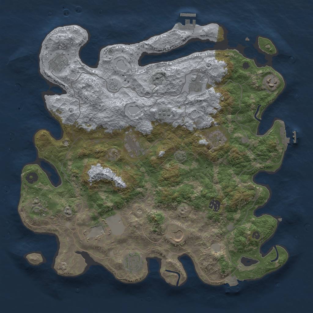 Rust Map: Procedural Map, Size: 4000, Seed: 700784050, 19 Monuments