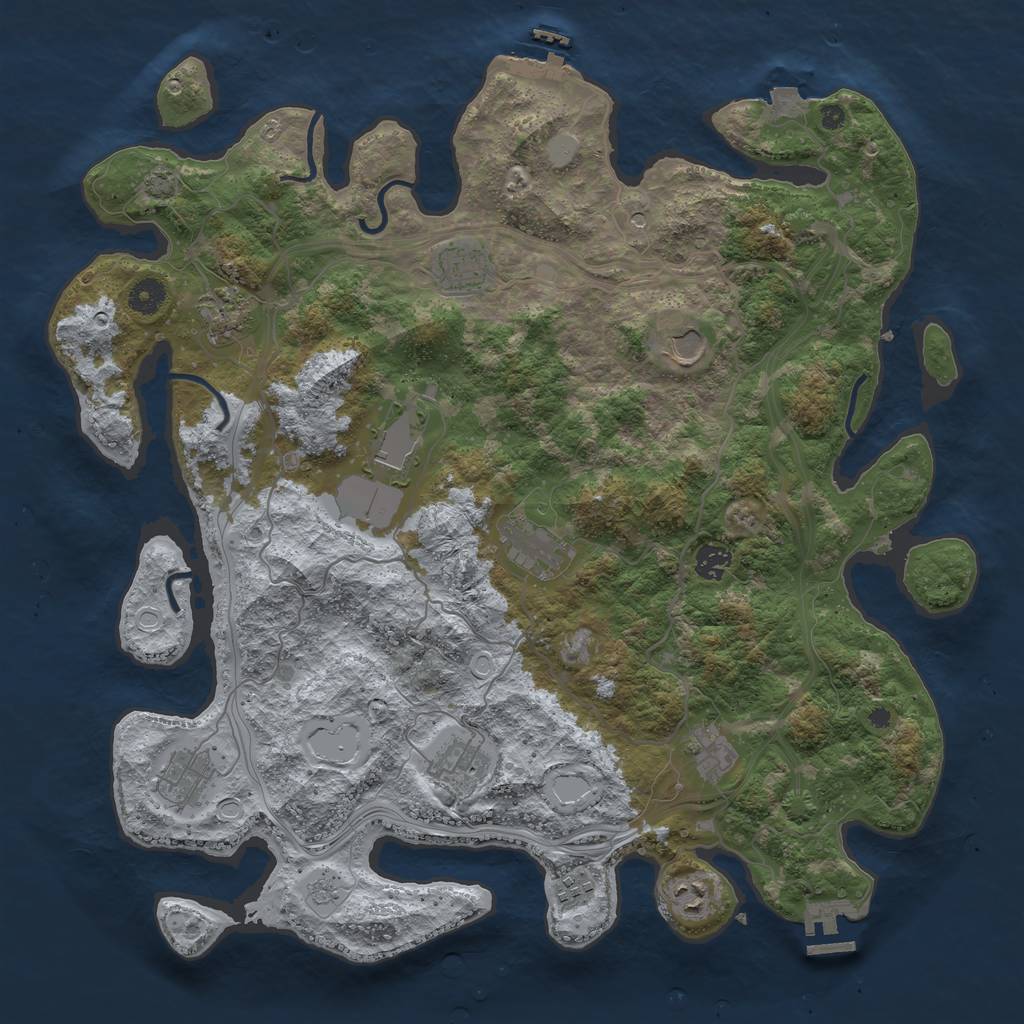 Rust Map: Procedural Map, Size: 4250, Seed: 252355270, 19 Monuments