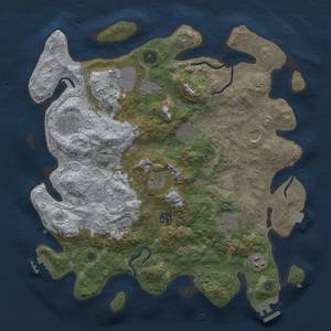 Thumbnail Rust Map: Procedural Map, Size: 3750, Seed: 99822, 17 Monuments