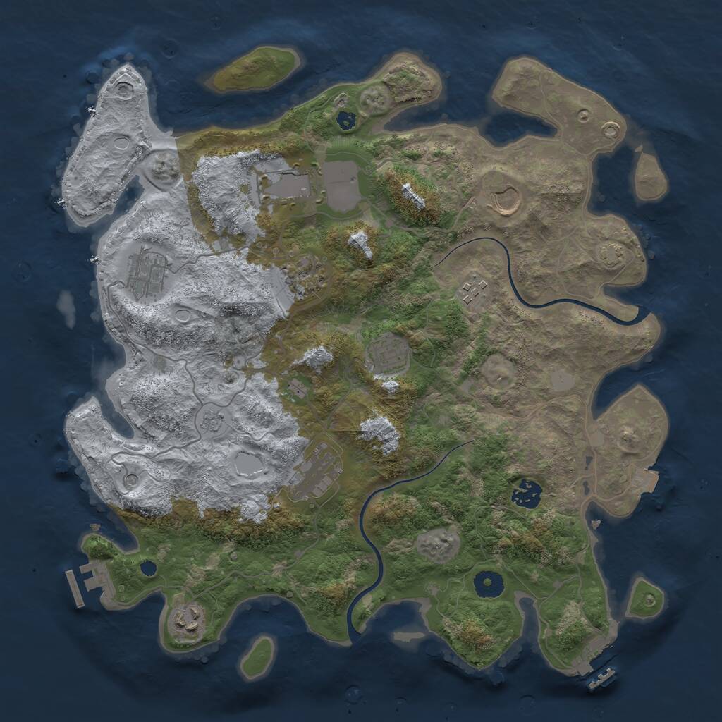 Rust Map: Procedural Map, Size: 3750, Seed: 99822, 15 Monuments