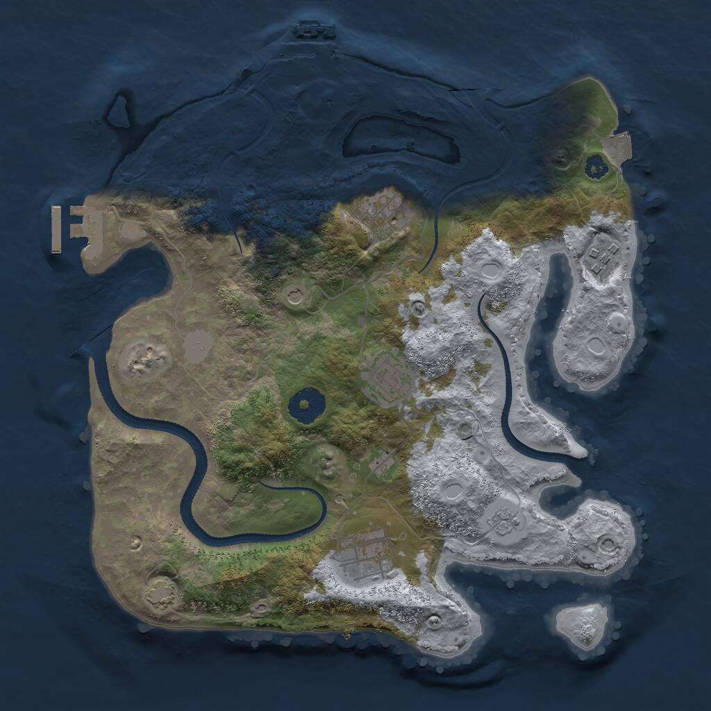 Rust Map: Procedural Map, Size: 3000, Seed: 84917, 10 Monuments