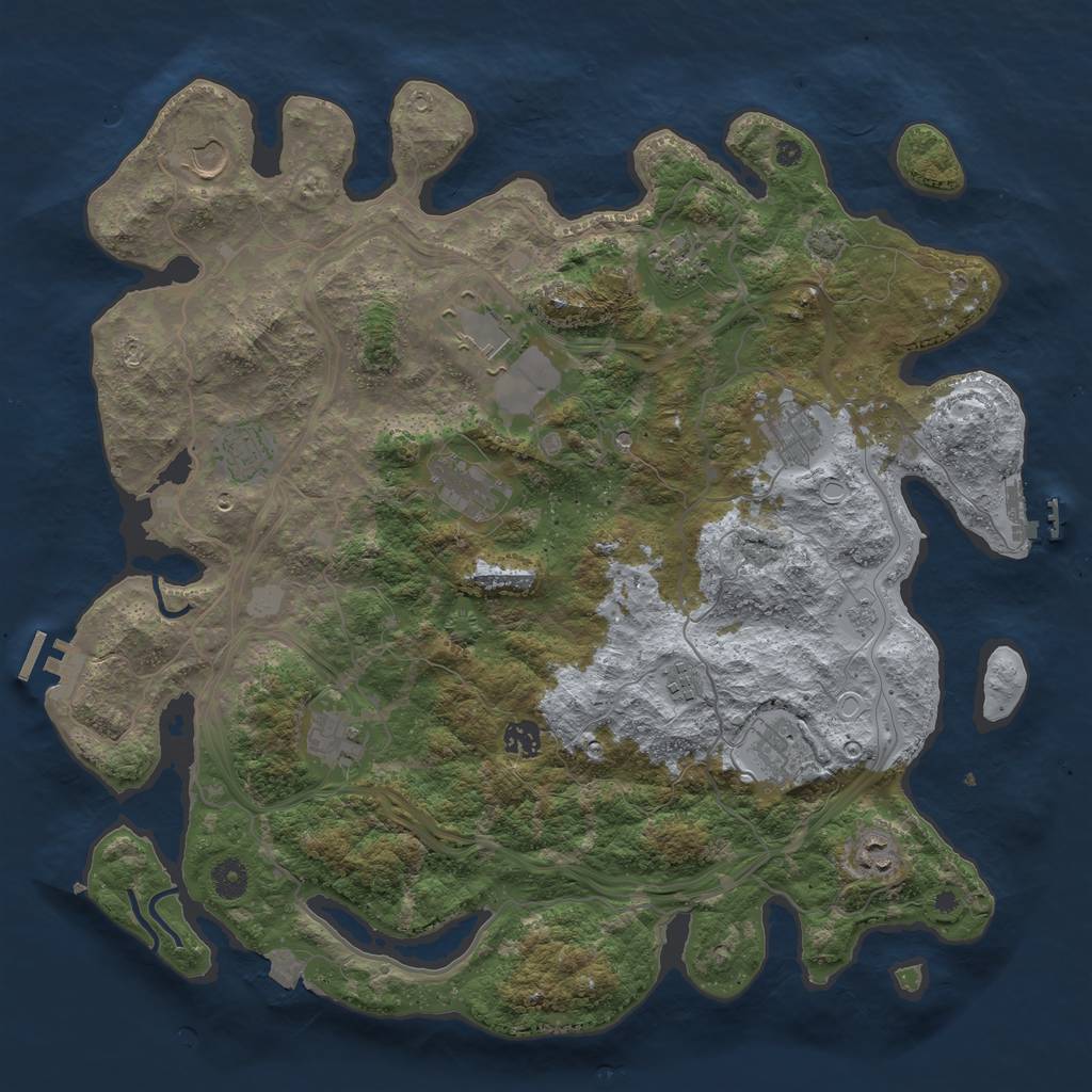 Rust Map: Procedural Map, Size: 4250, Seed: 1847619541, 19 Monuments