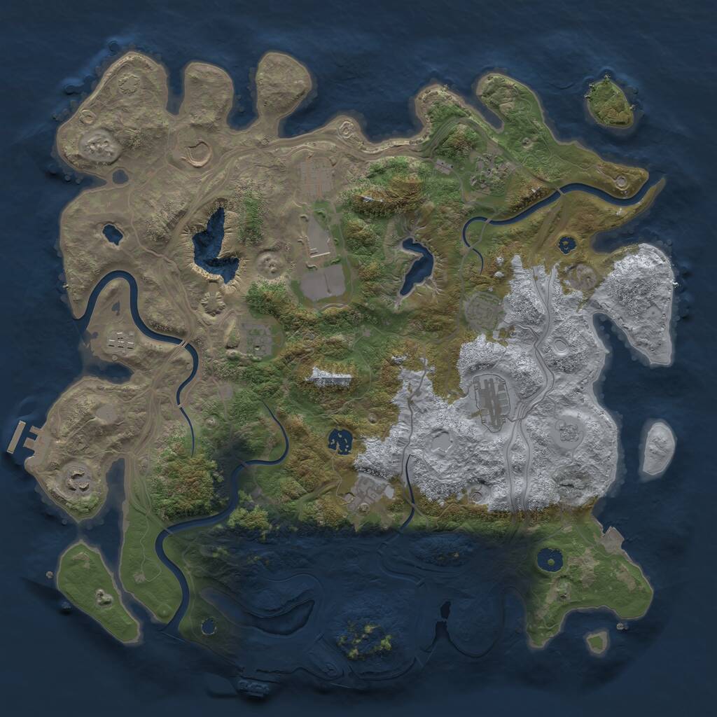 Rust Map: Procedural Map, Size: 4250, Seed: 1847619541, 17 Monuments