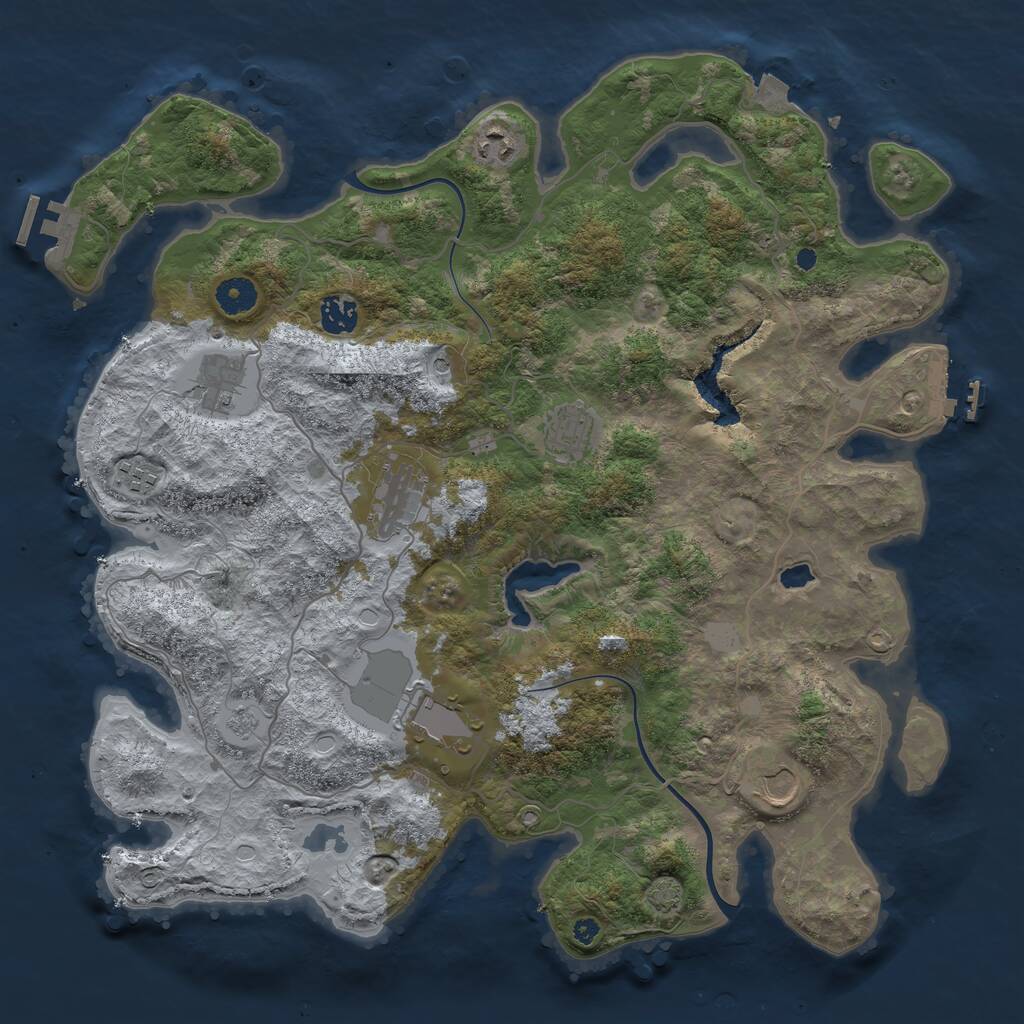 Rust Map: Procedural Map, Size: 4000, Seed: 160969567, 14 Monuments