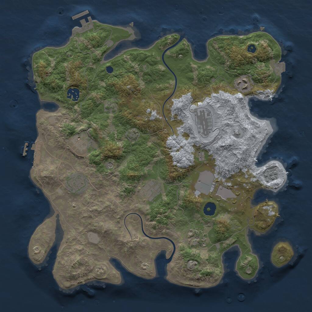 Rust Map: Procedural Map, Size: 3600, Seed: 12708, 14 Monuments