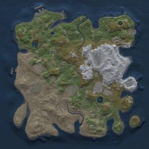 Thumbnail Rust Map: Procedural Map, Size: 3600, Seed: 12708, 14 Monuments