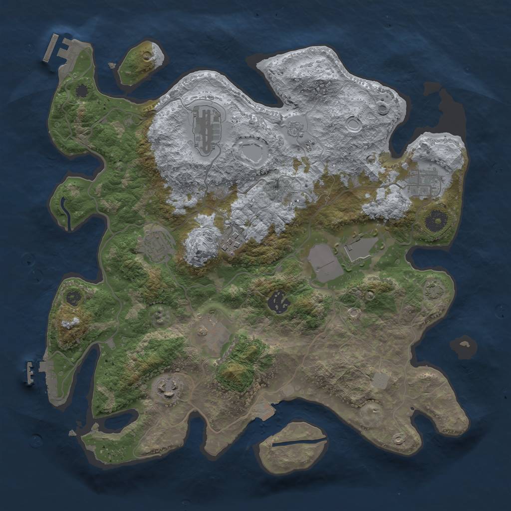 Rust Map: Procedural Map, Size: 3500, Seed: 1439597190, 15 Monuments