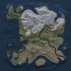 Thumbnail Rust Map: Procedural Map, Size: 3500, Seed: 1439597190, 14 Monuments