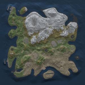 Thumbnail Rust Map: Procedural Map, Size: 3500, Seed: 1439597190, 15 Monuments