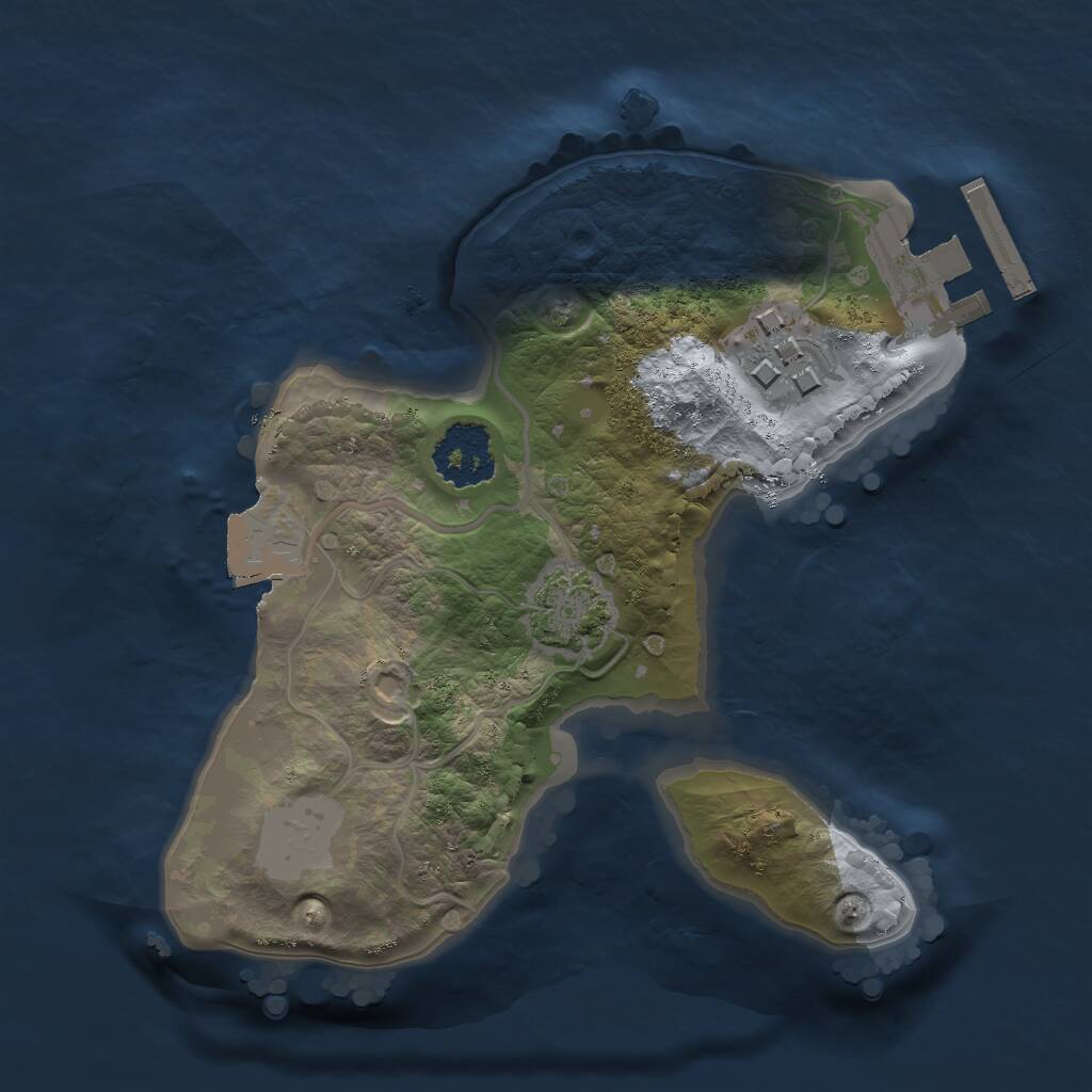 Rust Map: Procedural Map, Size: 1750, Seed: 24565, 4 Monuments