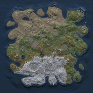 Thumbnail Rust Map: Procedural Map, Size: 3600, Seed: 22708, 15 Monuments