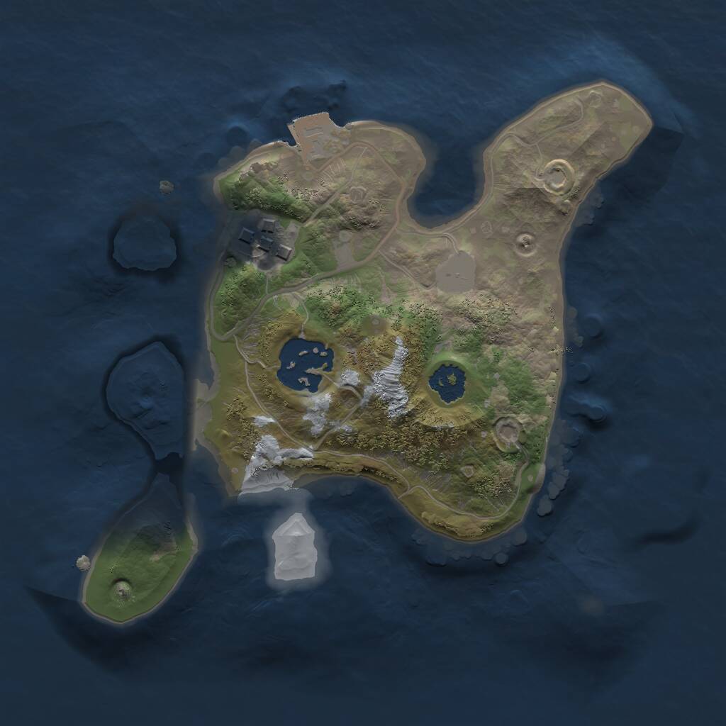 Rust Map: Procedural Map, Size: 2000, Seed: 1960733557, 3 Monuments