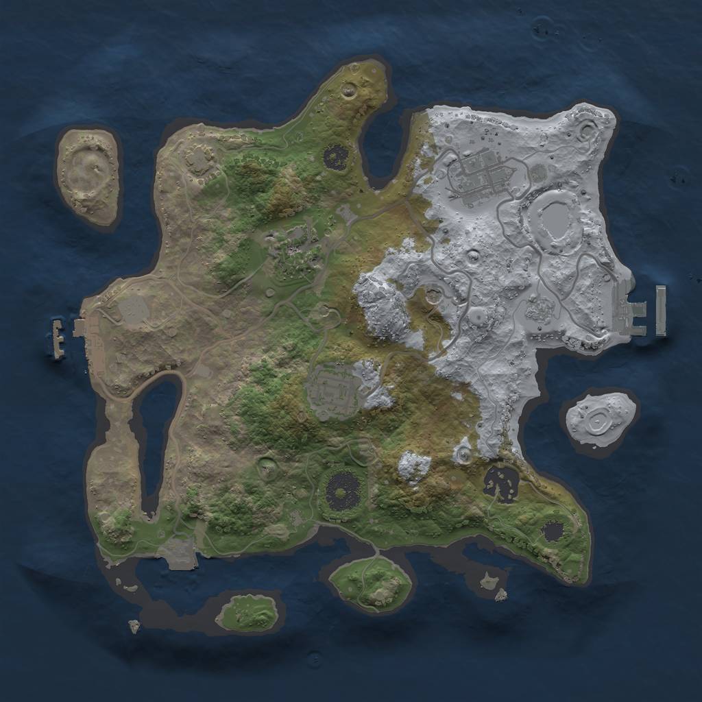 Rust Map: Procedural Map, Size: 2800, Seed: 7554294, 12 Monuments