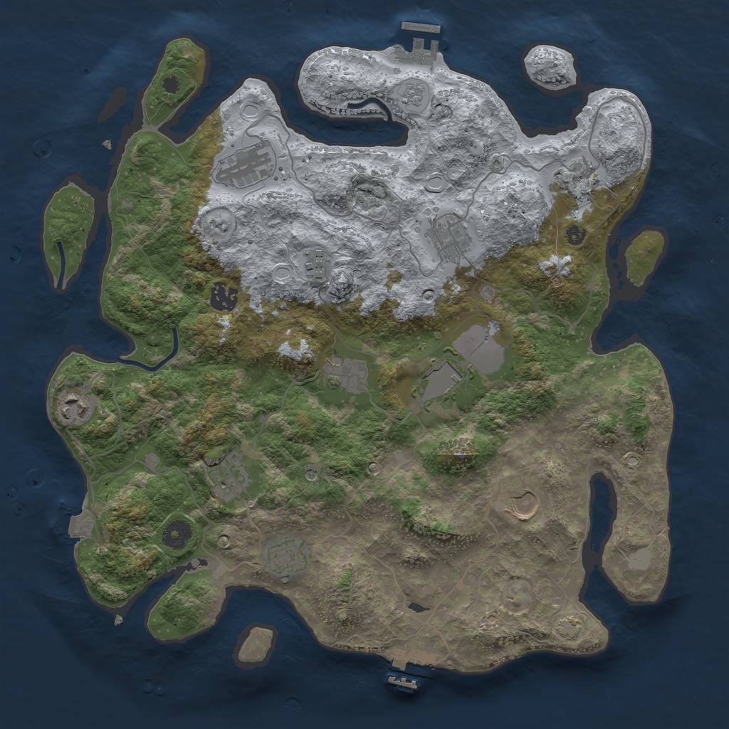 Rust Map: Procedural Map, Size: 3800, Seed: 81367719, 19 Monuments