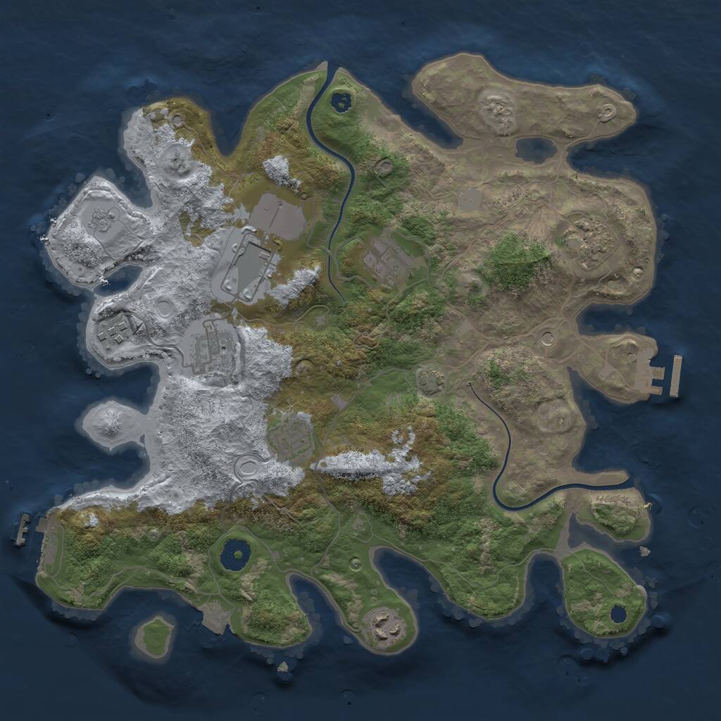 Rust Map: Procedural Map, Size: 3500, Seed: 576208785, 13 Monuments