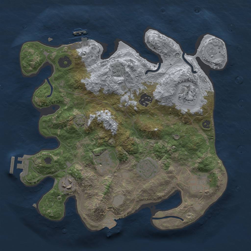 Rust Map: Procedural Map, Size: 3000, Seed: 1289, 14 Monuments