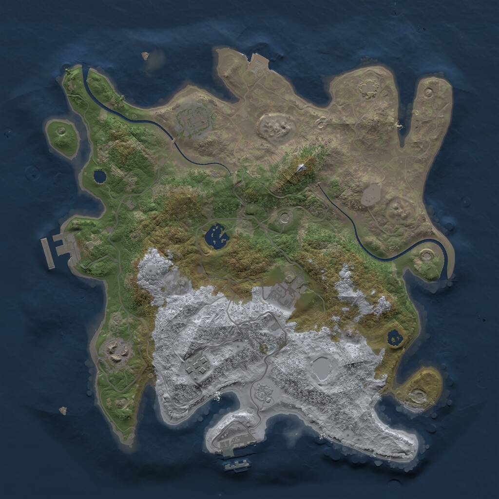 Rust Map: Procedural Map, Size: 3200, Seed: 507193, 11 Monuments