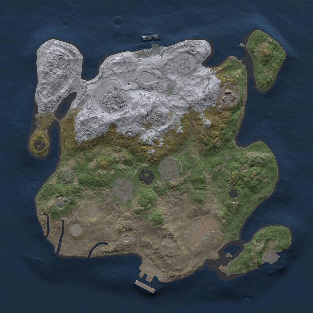 Rust Map: Procedural Map, Size: 3000, Seed: 1414431479, 14 Monuments