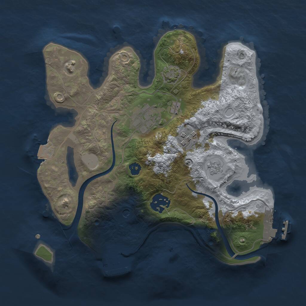 Rust Map: Procedural Map, Size: 2500, Seed: 71569, 9 Monuments
