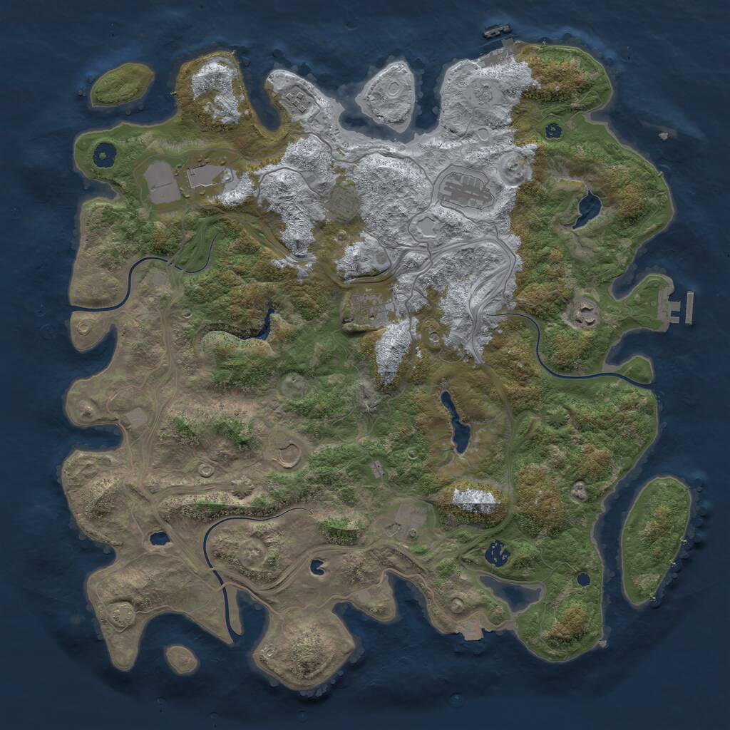 Rust Map: Procedural Map, Size: 4500, Seed: 619642001, 15 Monuments