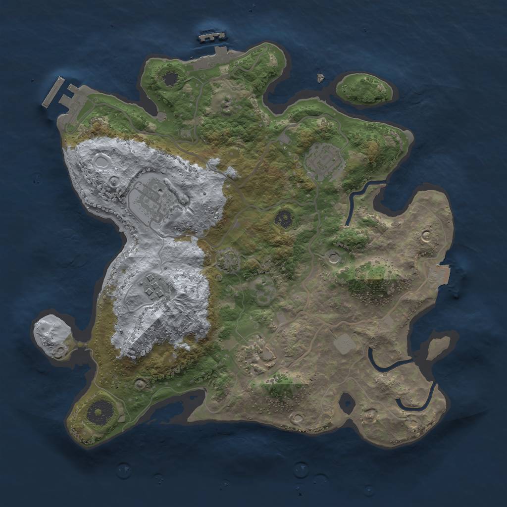Rust Map: Procedural Map, Size: 3000, Seed: 1108232216, 11 Monuments